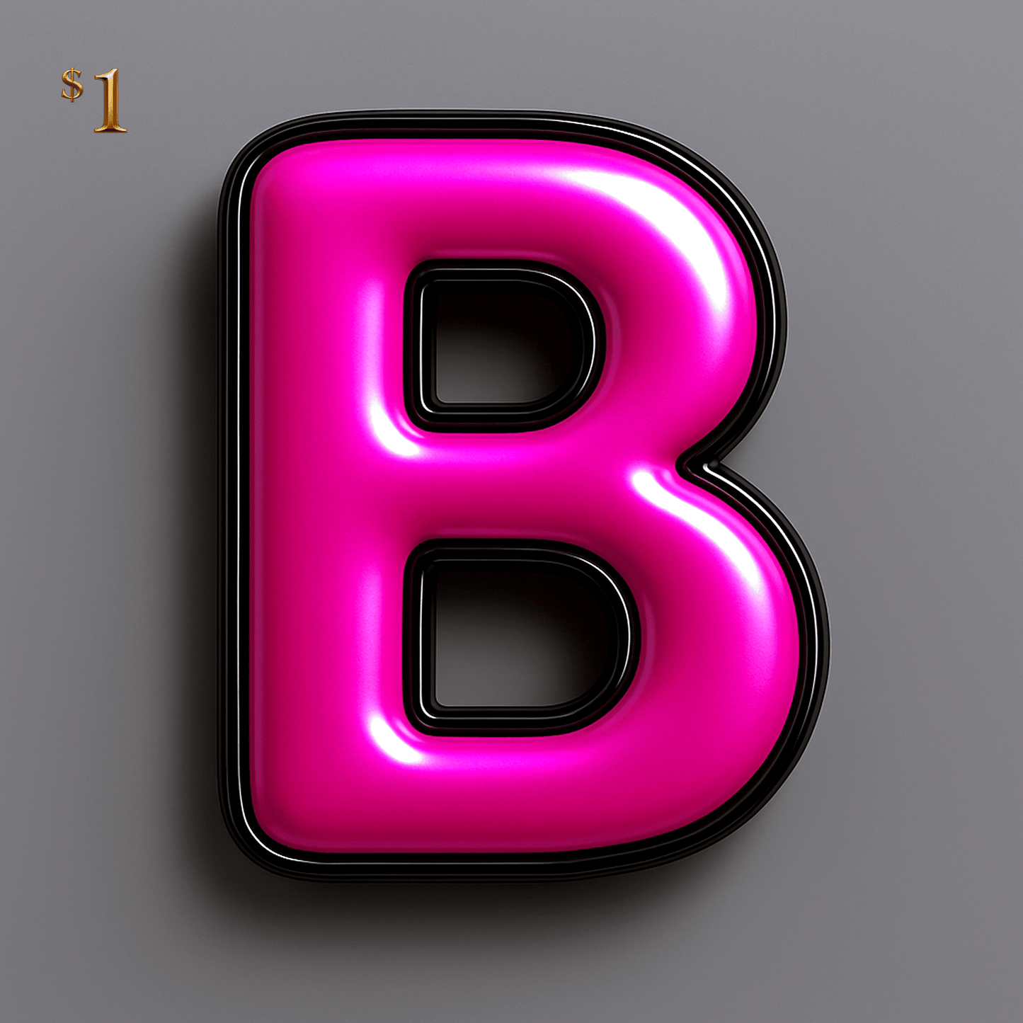 $1 Sample Asset - Premium 3D Style Digital Transparent PNG 'Cany Shell Hot Pink'