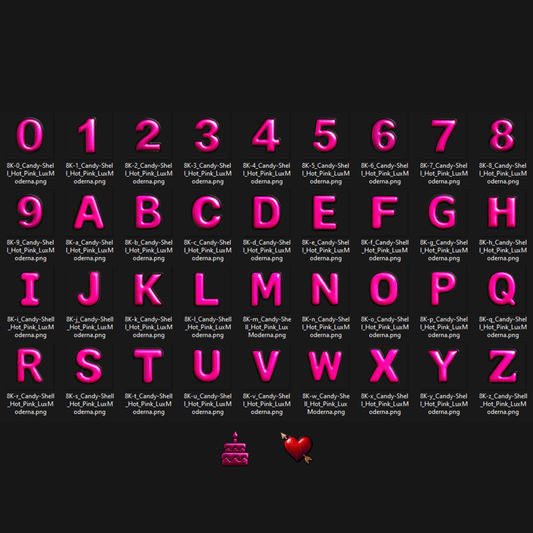 **Early Access MegaPack**  Premium 3D Style Digital Transparent PNG Suite 'Candy Shell Hot Pink'