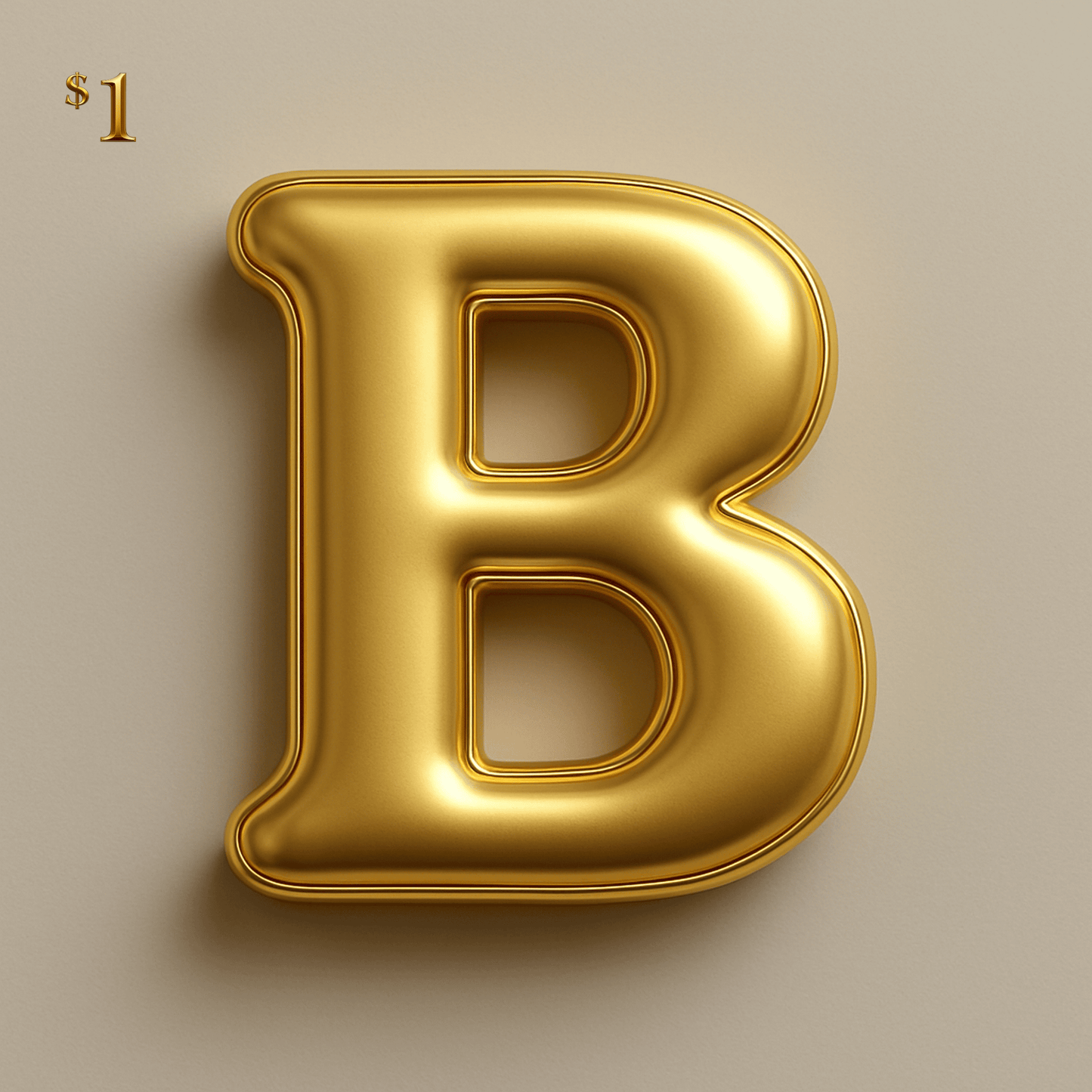 $1 Sample Asset - Premium 3D Style Digital Transparent PNG 'Metallic Gold'