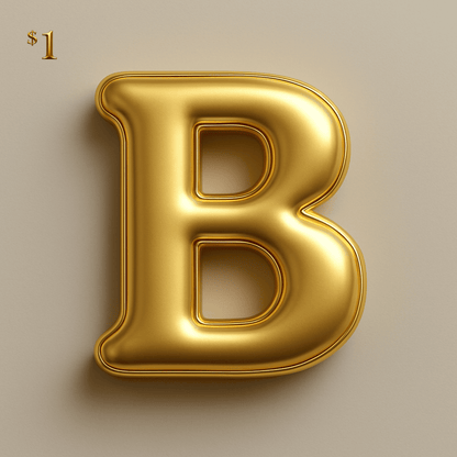 $1 Sample Asset - Premium 3D Style Digital Transparent PNG 'Metallic Gold'