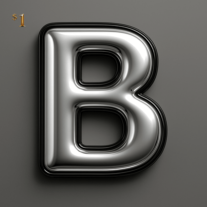 $1 Sample Asset - Premium 3D Style Digital Transparent PNG - 'Polished Silver'