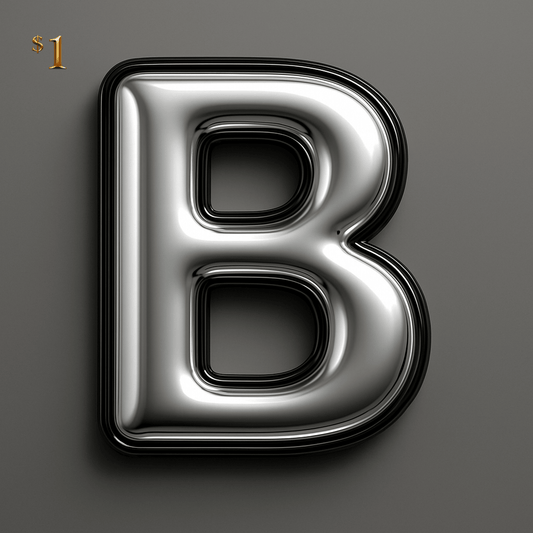 $1 Sample Asset - Premium 3D Style Digital Transparent PNG - 'Polished Silver'